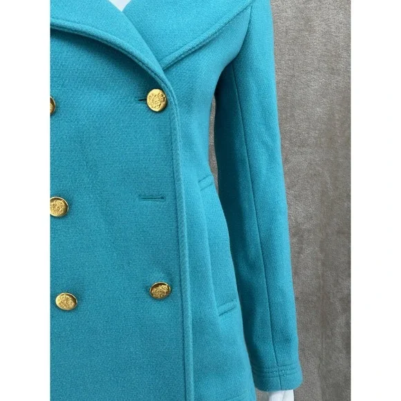 J Crew Coat Womens 2 Blue Stadium Cloth Nello Gori Peacoat Academia Italian Wool - Picture 2 of 16
